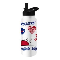 Bills 34 Oz. Native Design Stainless Steel Water Bottle -SportThreads BILLBV0036B