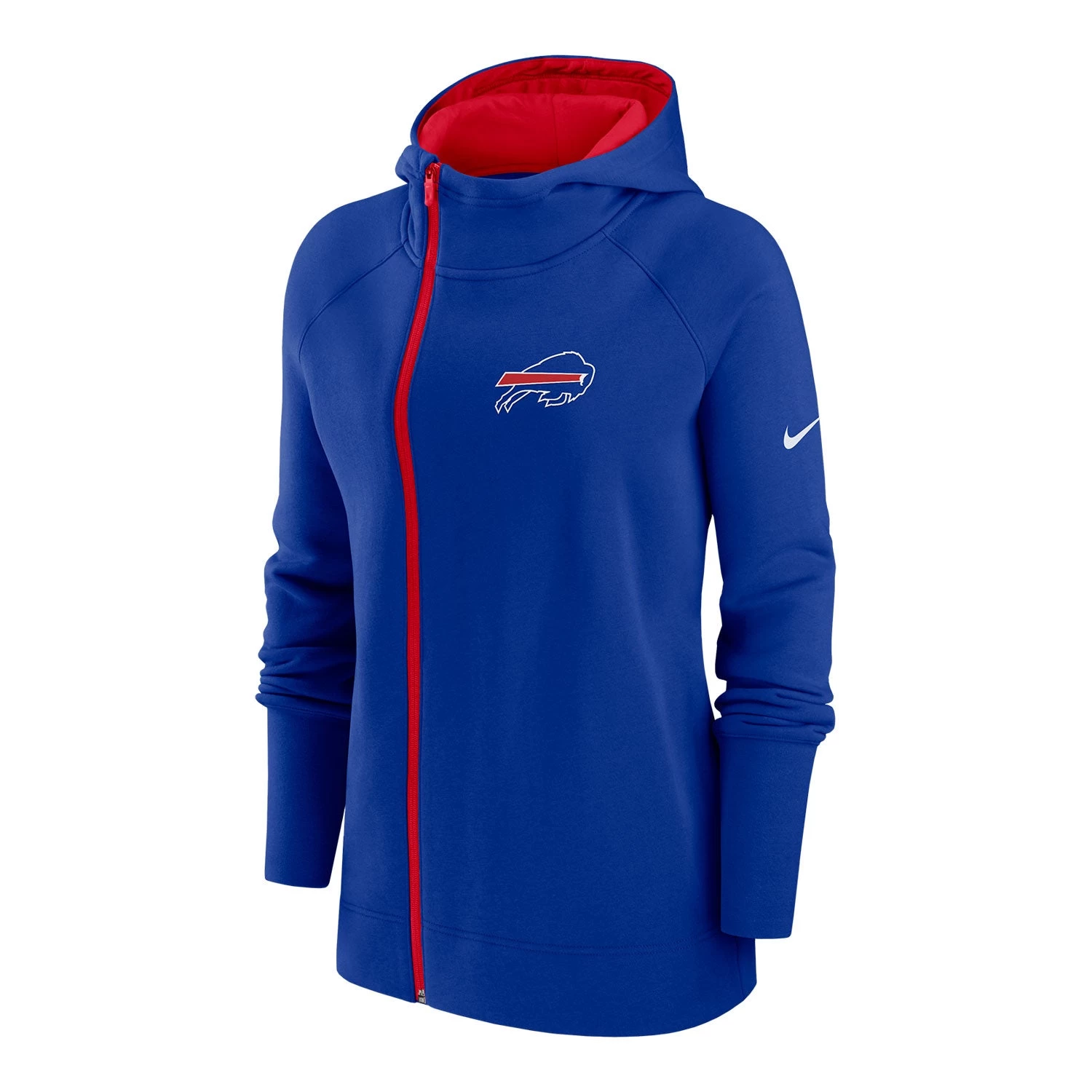 Ladies Bills Nike Off-Center Fleece Full-Zip Jacket 1 Ladies Bills Nike Off-Center Fleece Full-Zip Jacket