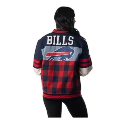 Ladies Wild Collective Buffalo Bills Flannel Denim Snap Jacket -SportThreads BILLLJ0024B