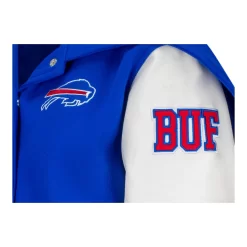 Wild Collective Ladies Buffalo Bills Snap Varsity Jacket -SportThreads BILLLJ0025 E