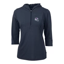 Ladies Cutter & Buck Virtue Eco Pique Half Zip Hooded Pullover