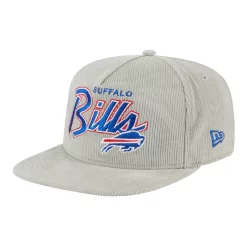 Bills New Era Gray Corduroy Golfer Snapback Adjustable Hat