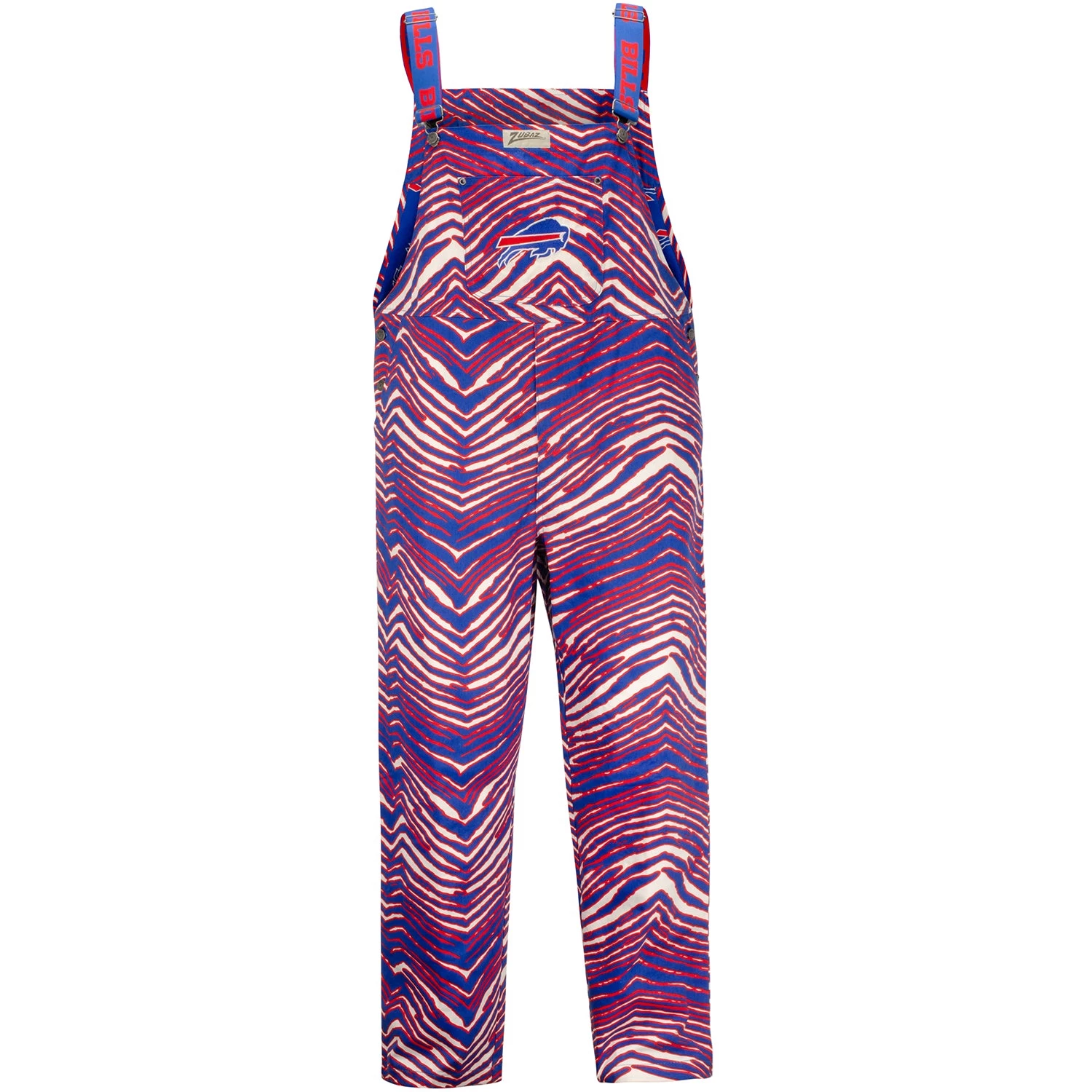 Zubaz Bills Lined Zebra Striped Bib Overalls 1 Zubaz Bills Lined Zebra Striped Bib Overalls