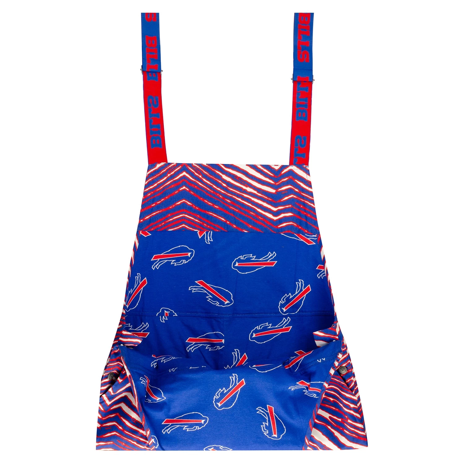 Zubaz Bills Lined Zebra Striped Bib Overalls 2 Zubaz Bills Lined Zebra Striped Bib Overalls - Image 2