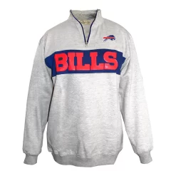 Profile Big & Tall Bills Contrast Wordmark 1/4 Zip Jacket