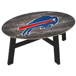 Bills Team Logo Distressed Wood Side Table